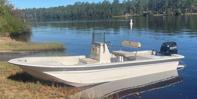 Carolina Skiff with a DF50ATL engine. Carolina Skiff with a DF50ATL engine.